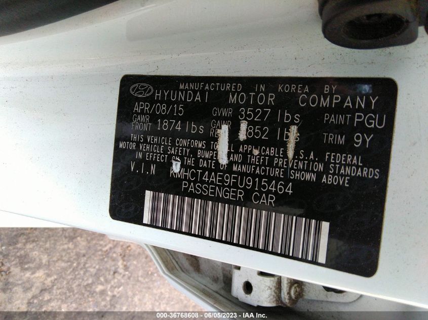 2015 HYUNDAI ACCENT GLS - KMHCT4AE9FU915464