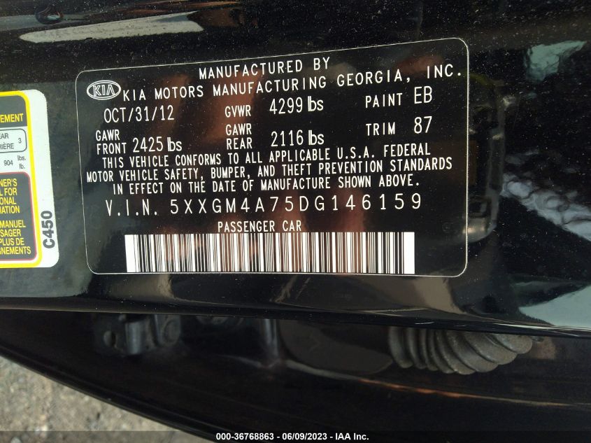 2013 KIA OPTIMA LX - 5XXGM4A75DG146159