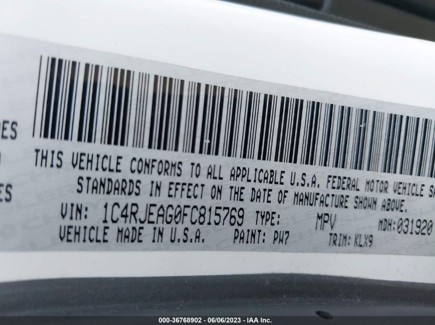 2015 JEEP GRAND CHEROKEE ALTITUDE - 1C4RJEAG0FC815769