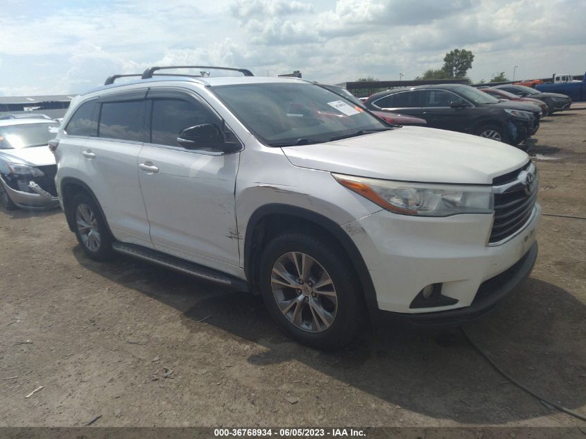 2015 TOYOTA HIGHLANDER XLE - 5TDKKRFHXFS110256