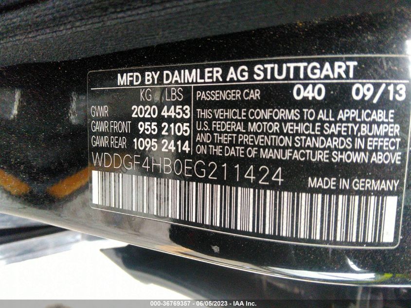2014 MERCEDES-BENZ C-CLASS C 250 - WDDGF4HB0EG211424