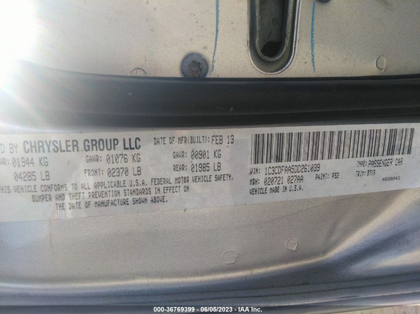 2013 DODGE DART SE - 1C3CDFAA5DD261039