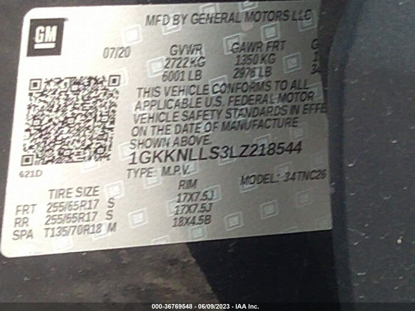 2020 GMC ACADIA AT4 - 1GKKNLLS3LZ218544
