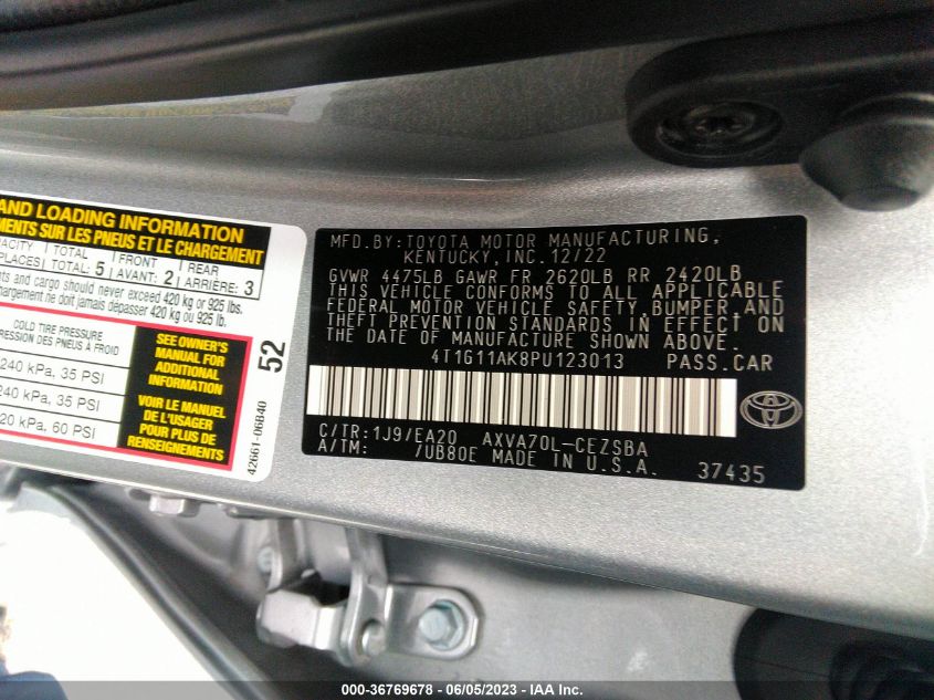 2023 TOYOTA CAMRY SE/SE NIGHTSHADE - 4T1G11AK8PU123013