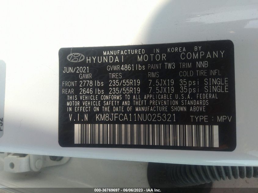 2022 HYUNDAI TUCSON HYBRID SEL CONVENIENCE - KM8JFCA11NU025321