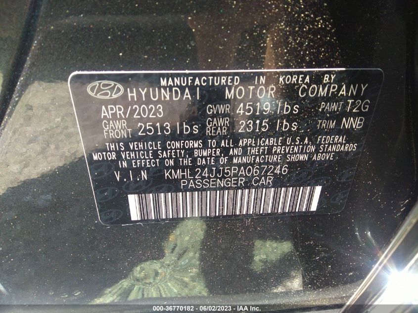 2023 HYUNDAI SONATA HYBRID BLUE - KMHL24JJ5PA067246