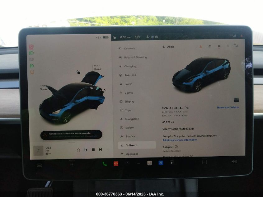 2021 TESLA MODEL Y - 5YJYGDEE5MF278734