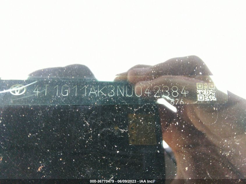 2022 TOYOTA CAMRY SE/SE NIGHT SHADE - 4T1G11AK3NU042384