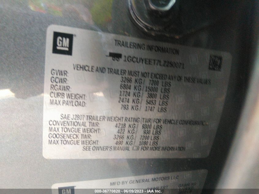 2020 CHEVROLET SILVERADO 1500 RST - 1GCUYEET7LZ250071