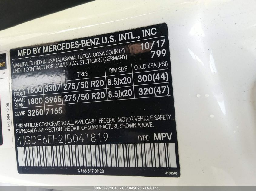 2018 MERCEDES-BENZ GLS 450 4MATIC - 4JGDF6EE2JB041819