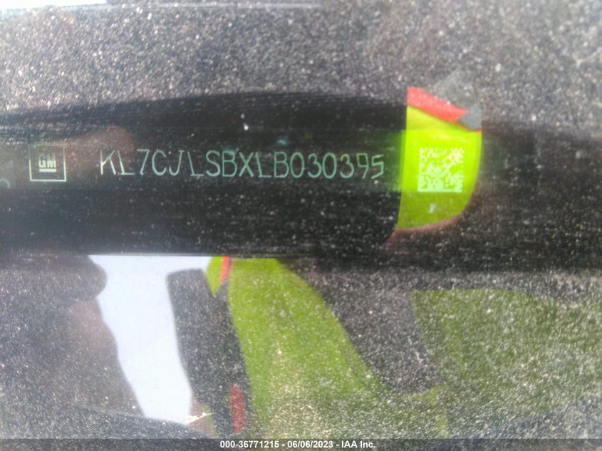 VIN KL7CJLSBXLB030395 2020 CHEVROLET TRAX LT