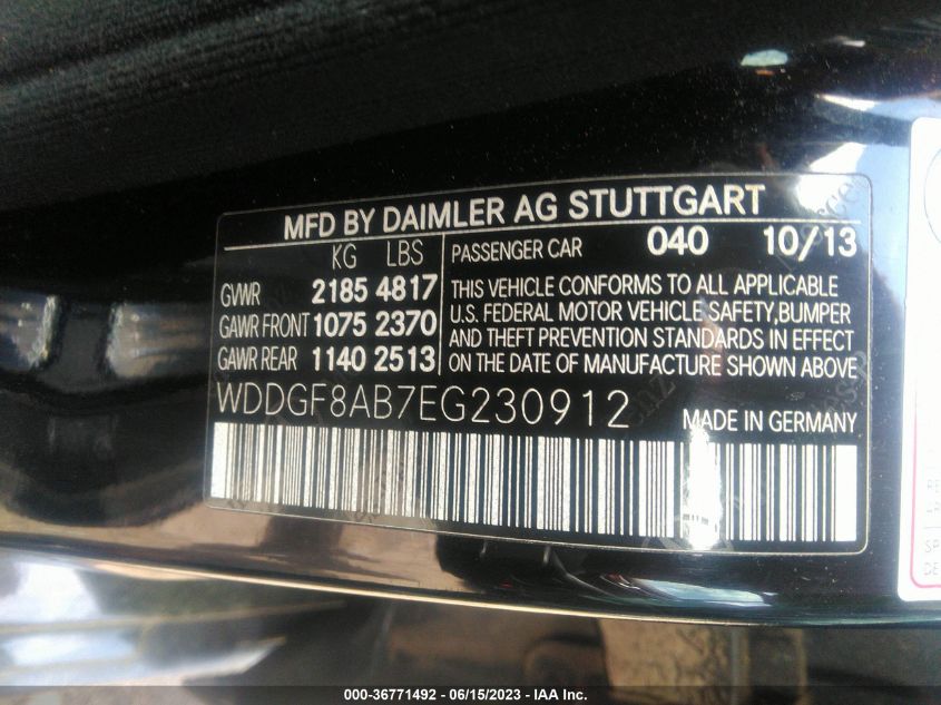 2014 MERCEDES-BENZ C-CLASS C 300 - WDDGF8AB7EG230912