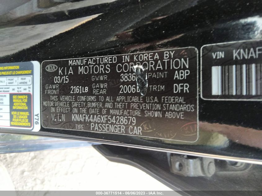 2015 KIA FORTE LX - KNAFK4A6XF5428679