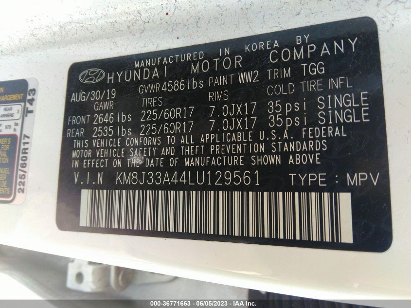 2020 HYUNDAI TUCSON VALUE - KM8J33A44LU129561