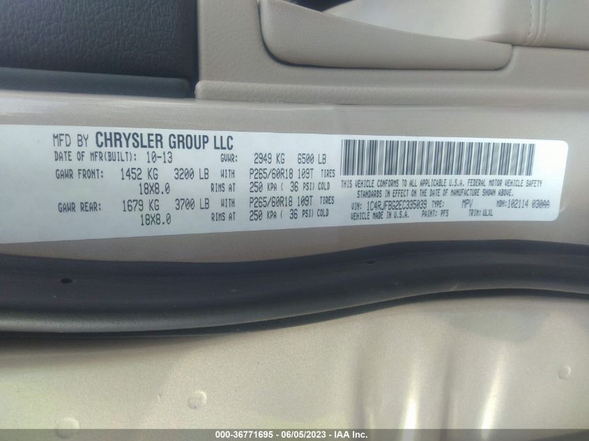 2014 JEEP GRAND CHEROKEE LIMITED - 1C4RJFBG2EC335039