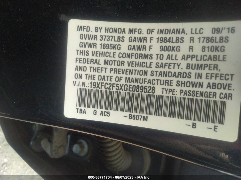 2016 HONDA CIVIC SEDAN LX - 19XFC2F5XGE089528