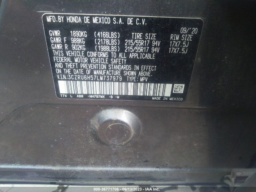 2020 HONDA HR-V EX - 3CZRU6H57LM737979