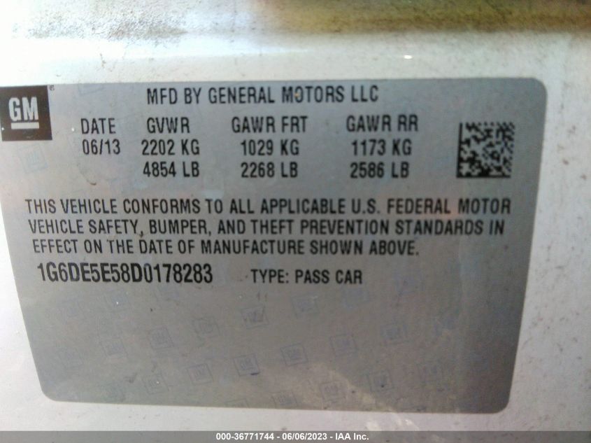 2013 CADILLAC CTS SEDAN LUXURY - 1G6DE5E58D0178283
