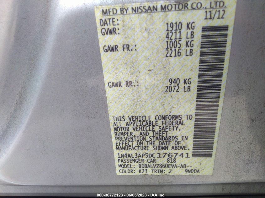 2013 NISSAN ALTIMA 2.5 SL - 1N4AL3AP5DC176741