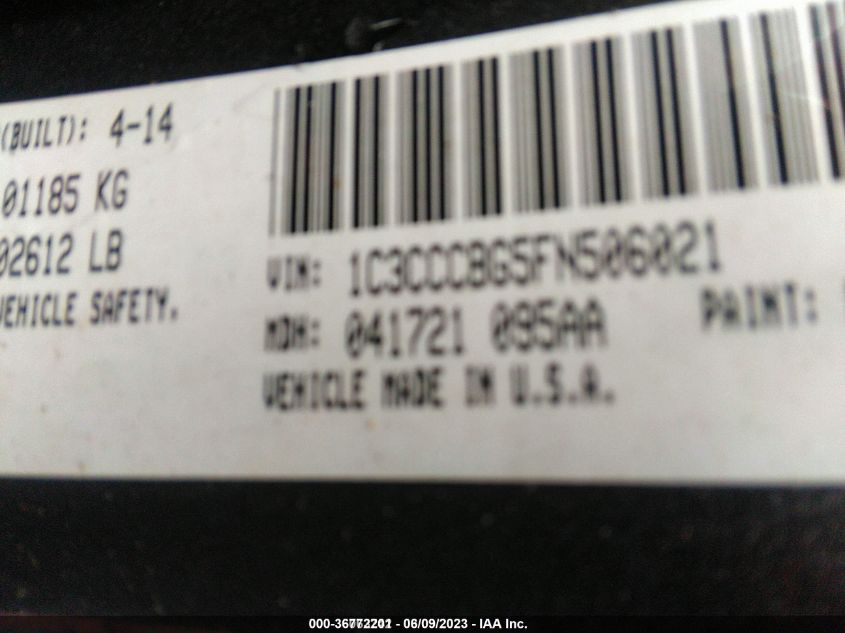 2015 CHRYSLER 200 S - 1C3CCCBG5FN506021