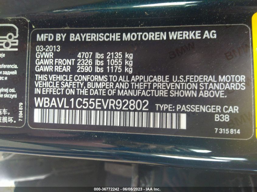 2014 BMW X1 XDRIVE28I - WBAVL1C55EVR92802