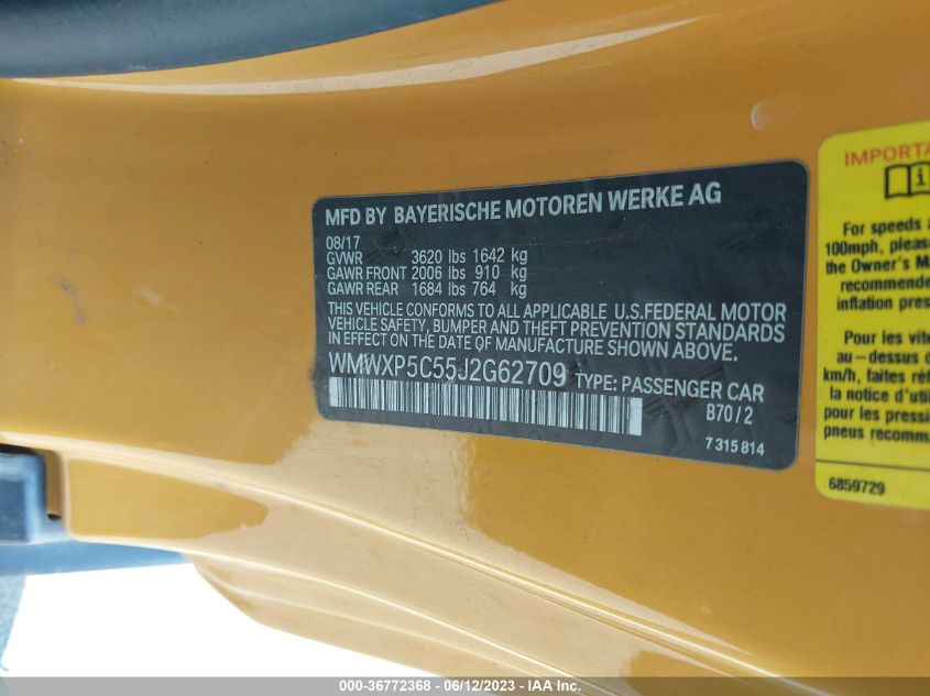 2018 MINI HARDTOP 2 DOOR COOPER/OXFORD EDITION WMWXP5C55J2G62709