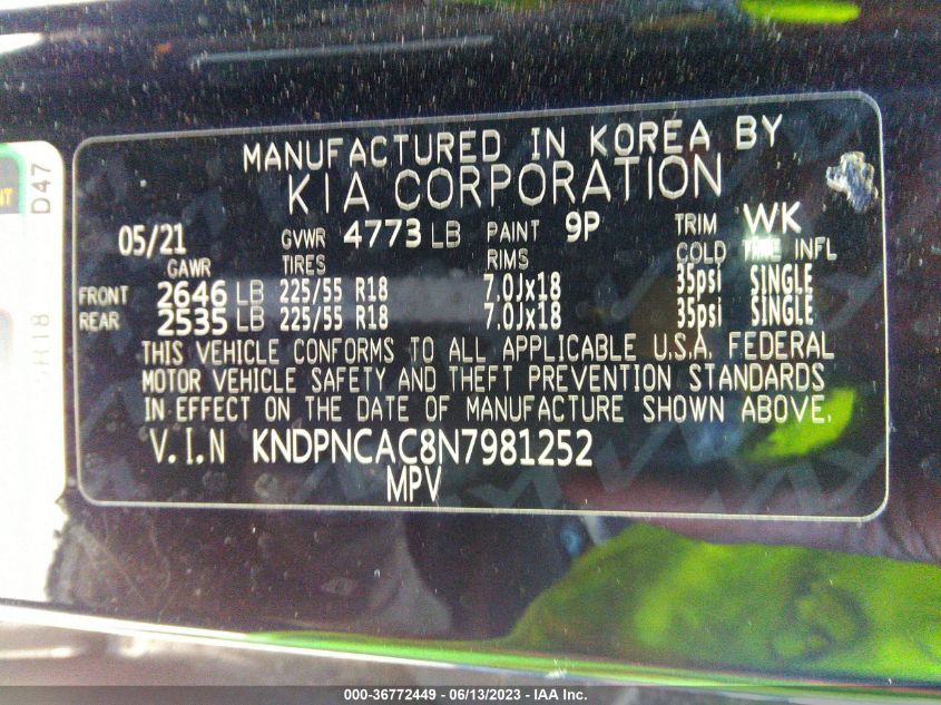2022 KIA SPORTAGE EX - KNDPNCAC8N7981252