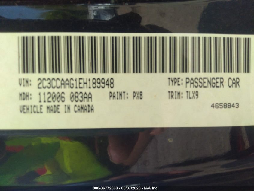 2014 CHRYSLER 300 - 2C3CCAAG1EH189948
