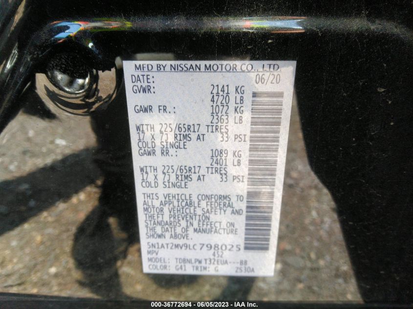 2020 NISSAN ROGUE S - 5N1AT2MV9LC798025