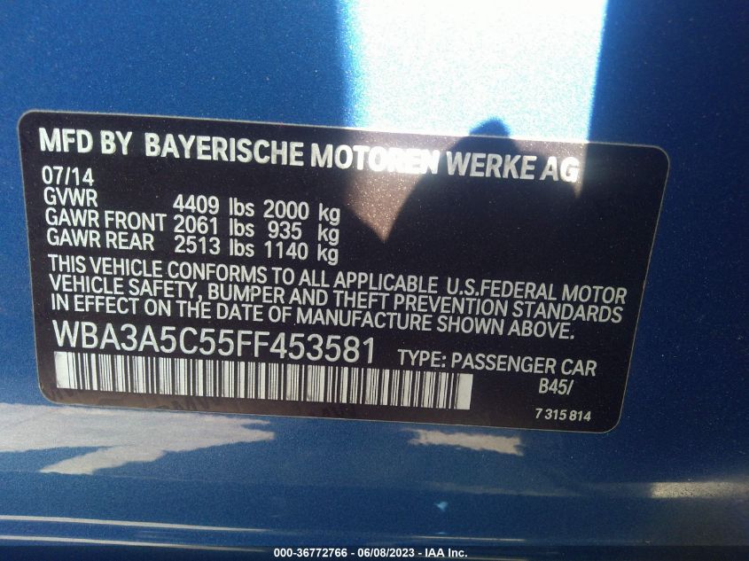 2015 BMW 3 SERIES 328I - WBA3A5C55FF453581
