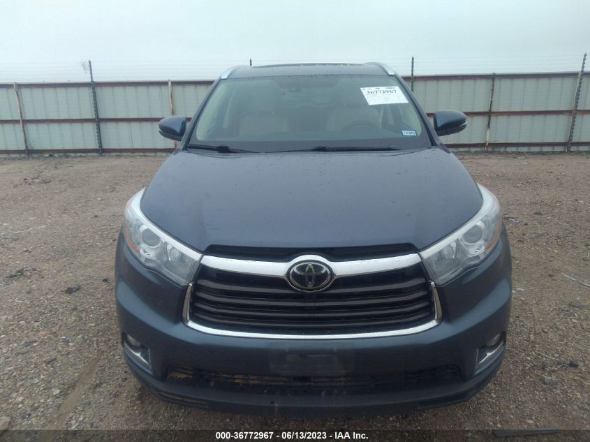 2014 TOYOTA HIGHLANDER LIMITED - 5TDYKRFH3ES024456