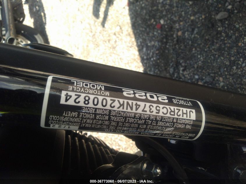 2022 HONDA VT750 C2B JH2RC5374NK200824