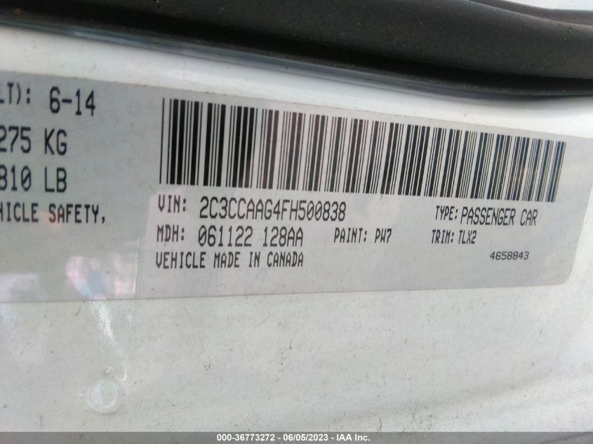 2015 CHRYSLER 300 LIMITED - 2C3CCAAG5FH893989