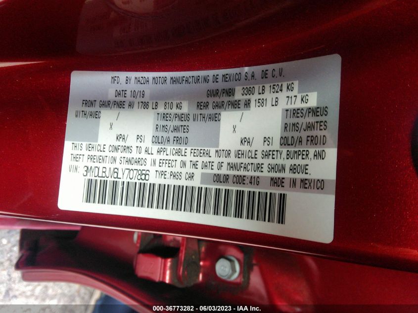 2020 TOYOTA YARIS HATCHBACK LE/XLE - 3MYDLBJV6LY707856