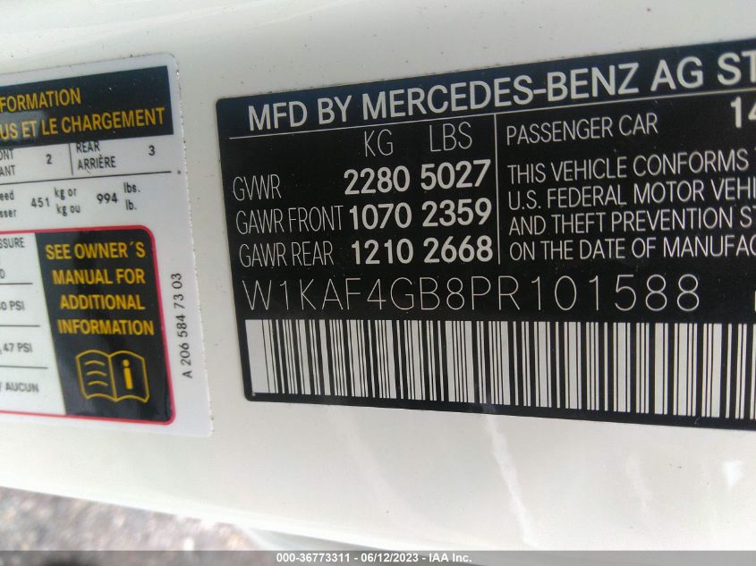 2023 MERCEDES-BENZ C-CLASS C 300 - W1KAF4GB8PR101588