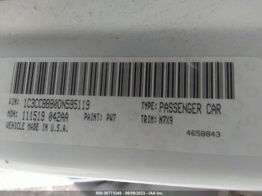 2013 CHRYSLER 200 TOURING - 1C3CCBBB0DN595119