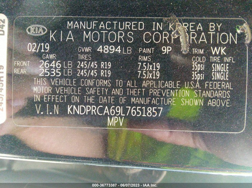 2020 KIA SPORTAGE SX - KNDPRCA69L7651857