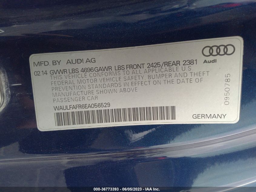 2014 AUDI A5 PREMIUM PLUS - WAULFAFR6EA056529