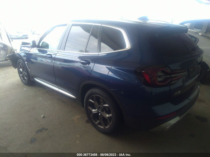 2022 BMW X3 SDRIVE30I - 5UX43DP02N9K14544