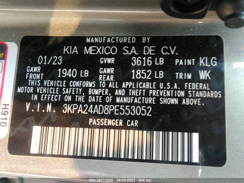 2023 KIA RIO S - 3KPA24AD8PE553052