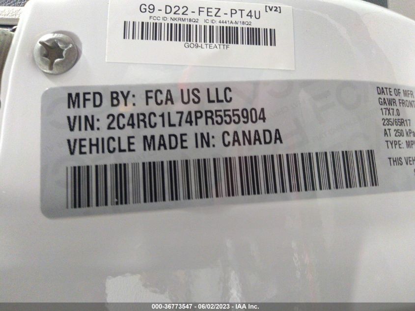 2023 CHRYSLER PACIFICA HYBRID TOURING L - 2C4RC1L74PR555904