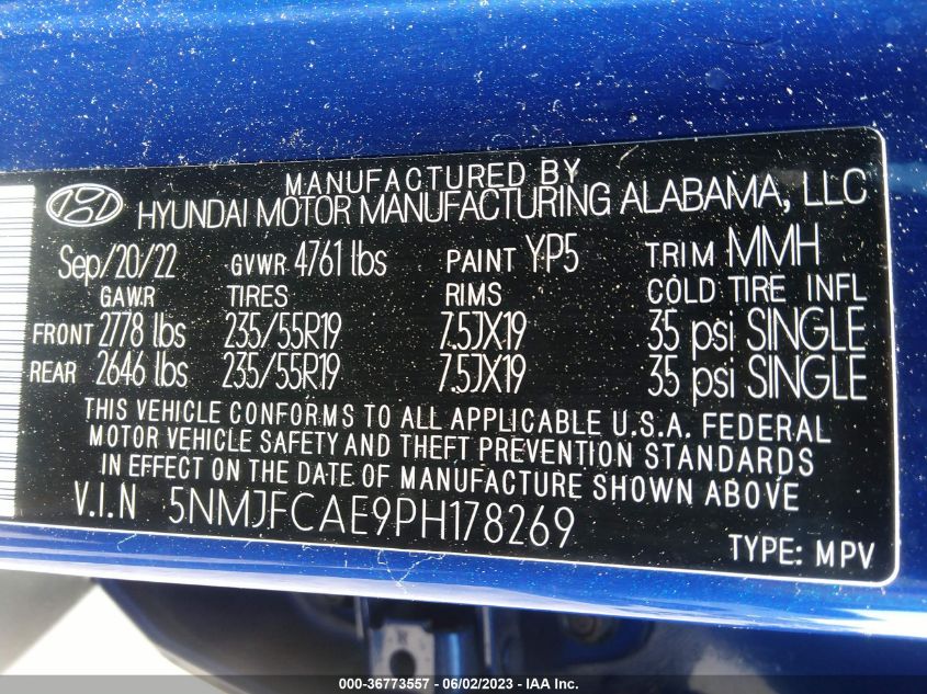 2023 HYUNDAI TUCSON SEL - 5NMJFCAE9PH178269