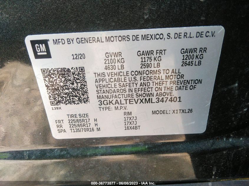 2021 GMC TERRAIN SLE - 3GKALTEVXML347401