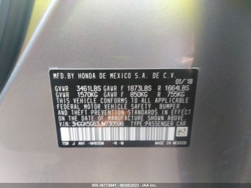 2018 HONDA FIT SPORT - 3HGGK5G63JM730596