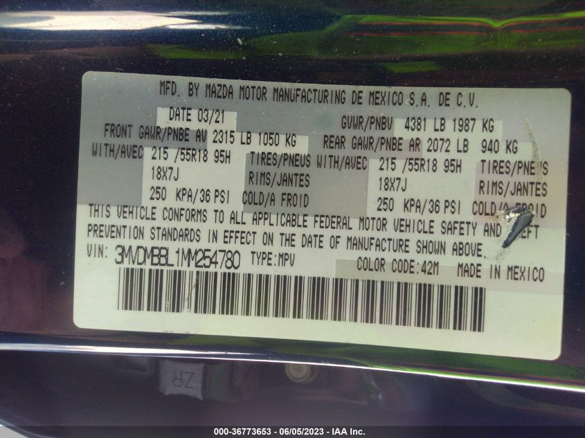 2021 MAZDA CX-30 SELECT - 3MVDMBBL1MM254780