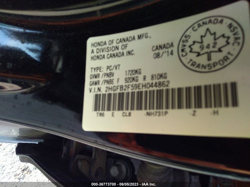 2014 HONDA CIVIC SEDAN LX - 2HGFB2F59EH044862