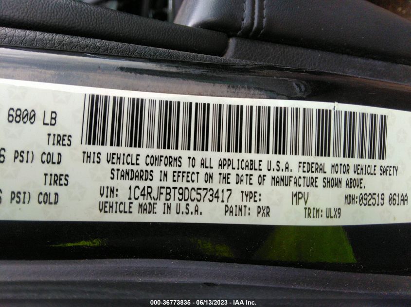2013 JEEP GRAND CHEROKEE LIMITED - 1C4RJFBT9DC573417