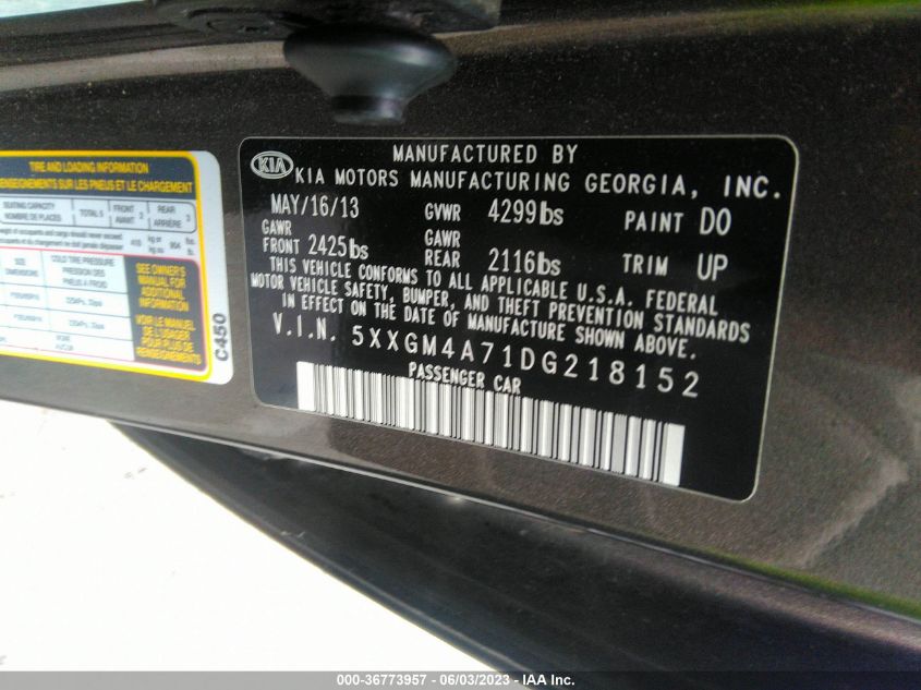 2013 KIA OPTIMA LX - 5XXGM4A71DG218152