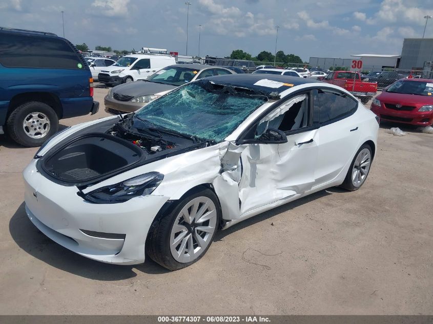 2022 TESLA MODEL 3 - 5YJ3E1EA5NF325435