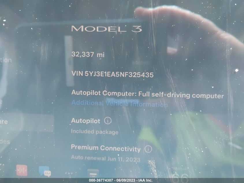 2022 TESLA MODEL 3 - 5YJ3E1EA5NF325435